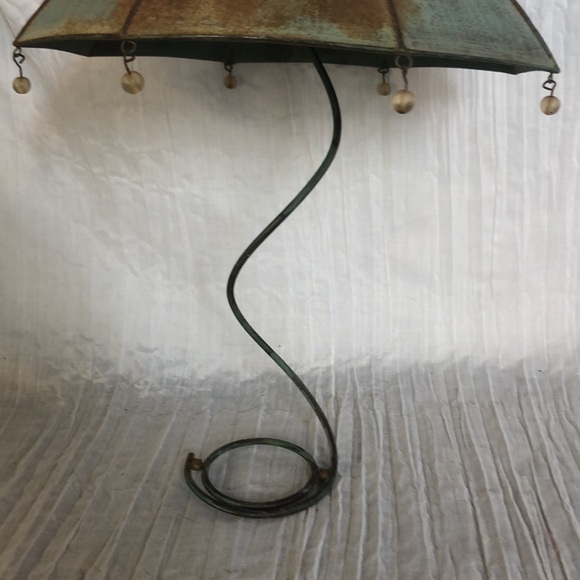PARTYLITE April Showers umbrella rustic light up outdoor patio candle holder - Picture 8 of 13